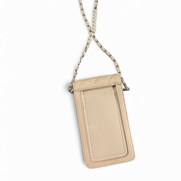 Badgley Mischka Quilted Beige Crossbody - Picture 3 of 4